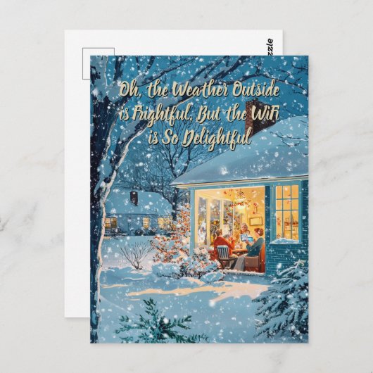 Carte Postale WiFi is So Delightful – Funny Christmas Postcard (Devant / Derrière)