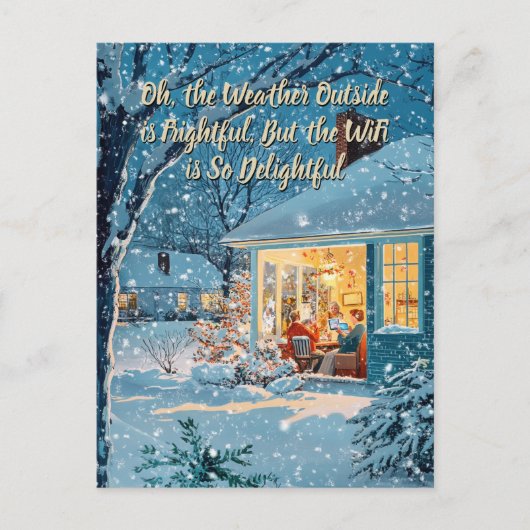 Carte Postale WiFi is So Delightful – Funny Christmas Postcard (Devant)