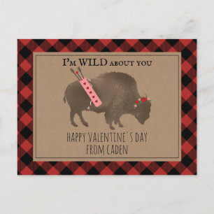 Carte Postale Wild About You Buffalo Cupid Classroom Valentine