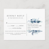 Carte postale Wild Azure RSVP avec choix de repas (Dos)