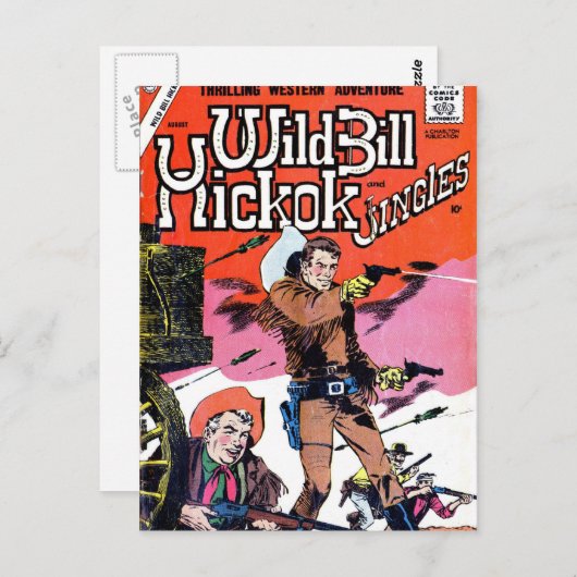Carte Postale Wild Bill Hickok Comic (Devant / Derrière)
