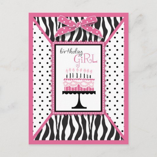 Carte postale Wild Birthday Cake Rose (Devant)