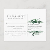 Carte postale Wild Forest RSVP avec choix de repas (Dos)