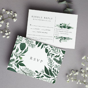 Carte postale Wild Forest RSVP avec choix de repas