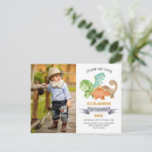 Carte Postale Wild One Dinosaur 1er Anniversaire Photo Invitatio (Debout devant)