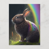 Carte postale Wild Rainbow Rabbit (Devant)