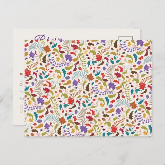 Carte Postale Wild Rose Woods Exotic Flower Garden Mariage (Devant / Derrière)