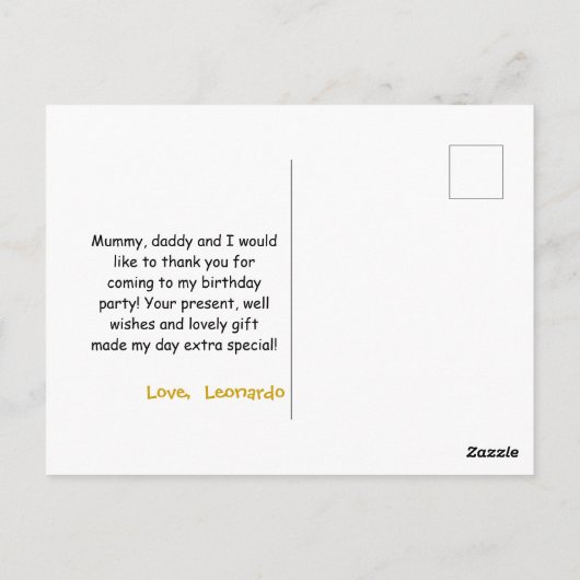 Carte Postale Wild Time Cute Tuxedo Kitty Chat Merci (Dos)