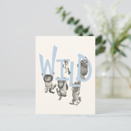 Carte Postale WILD | Wild Things et Max - Bleu (Debout devant)