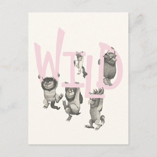 Carte Postale WILD | Wild Things et Max - Rose (Devant)