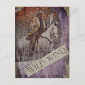 Carte Postale Wild Wind Retro Cowboy and Horse (Devant)