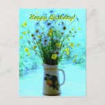 Carte Postale Wildflowers Thinking of You<br><div class="desc">Wildflowers postcard birthday wishes.</div>