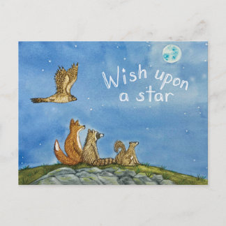 Carte Postale Wildlife Friends Stargazing Postcard