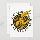 Carte Postale WILE E. COYOTE™ Acme Team Racing (Devant / Derrière)