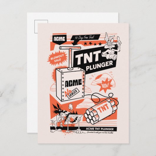 Carte Postale WILE E. COYOTE™ | ACME TNT Dynamite Plunger (Devant / Derrière)