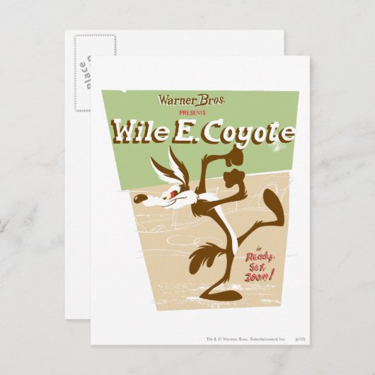 Carte Postale WILE E. COYOTE™ Ready, Set, Zoom! (Devant / Derrière)