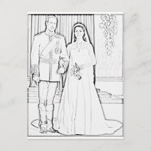 Carte Postale Will et kate mariage