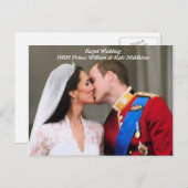 Carte Postale Will et Kate Mariage royal (Devant / Derrière)