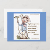 Carte postale Will Rogers & Quote (Devant / Derrière)