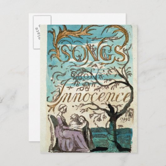 Carte Postale William Blake | Chansons d'Innocence, page de titr (Devant / Derrière)