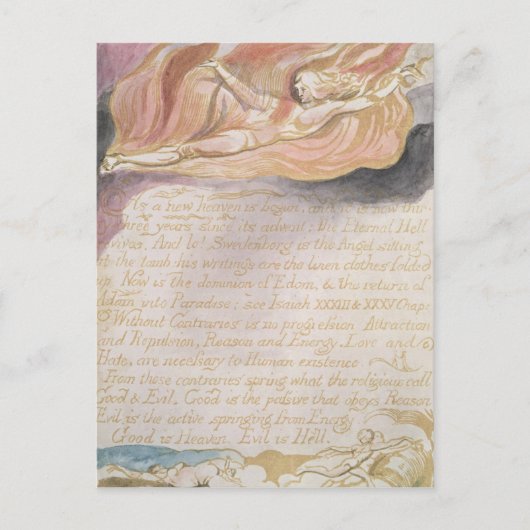 Carte Postale William Blake | "Comme un nouveau ciel commence" (Devant)