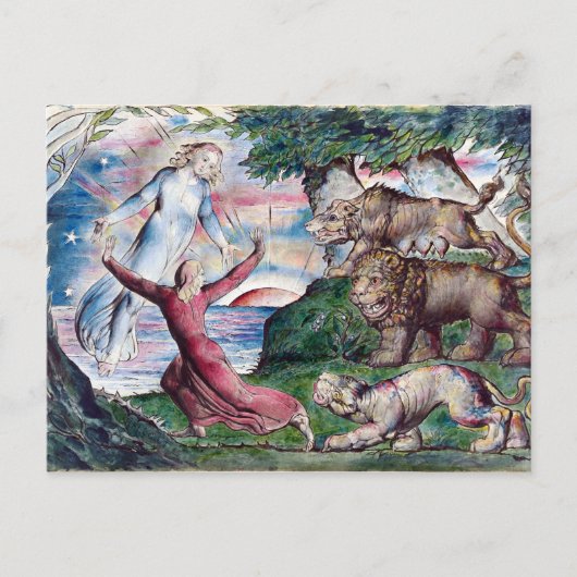 Carte Postale William Blake Dante coule des trois bêtes (Devant)