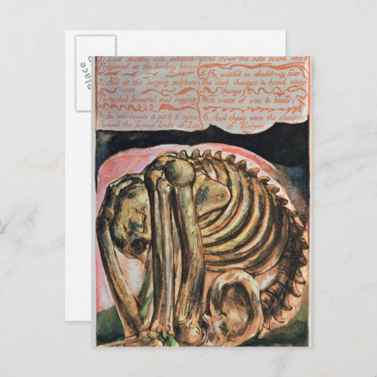 Carte Postale William Blake | La création d'Urizen en matière (Devant / Derrière)