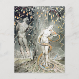 Carte Postale William Blake La tentation et la chute d'Eve