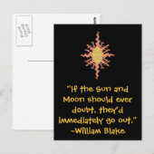 Carte Postale William Blake Sun et Moon Citation (Devant / Derrière)