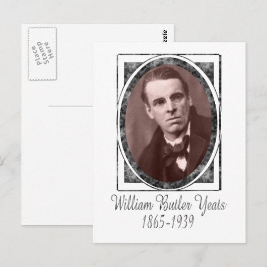 Carte Postale William Butler Yeats (Devant / Derrière)