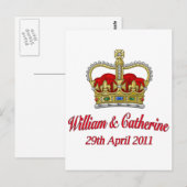 Carte Postale William & Catherine 29 avril 2011 (Devant / Derrière)