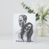 Carte postale William & Catherine Mariage (Debout devant)