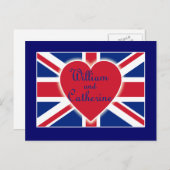 Carte Postale William et Catherine avec Union Jack Products (Devant / Derrière)