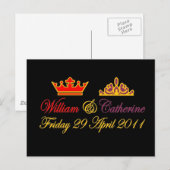 Carte Postale William et Catherine Royal Mariage (Devant / Derrière)