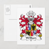 Carte Postale William Family Crest (Devant / Derrière)