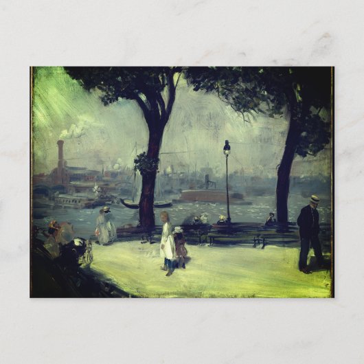 Carte Postale William Glackens - Parc de l'East River (v. 1902) (Devant)