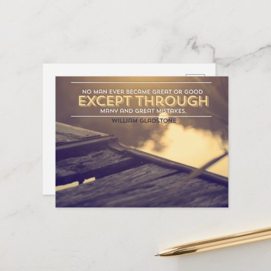 Carte Postale William Gladstone Citation Inspirationnelle "Erreu (Devant/Arrière en situation)