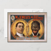 Carte Postale William H. West, Big minstrel Jubilee, 'Billy Van' (Devant / Derrière)