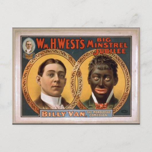 Carte Postale William H. West, Big minstrel Jubilee, 'Billy Van' (Devant)