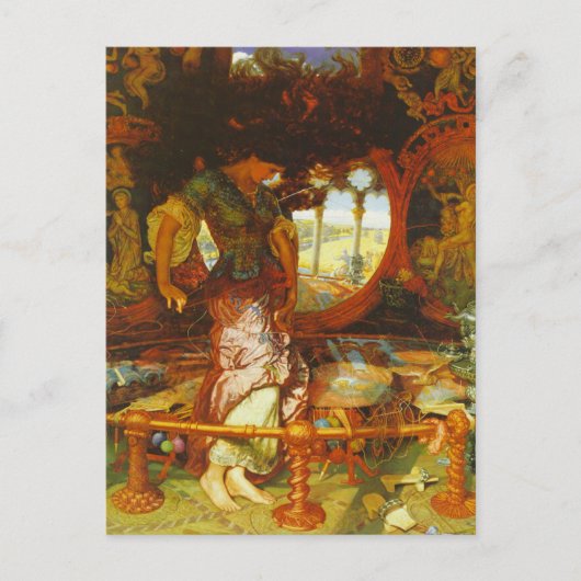 Carte Postale William Holman Hunt La Dame de Shalott (Devant)