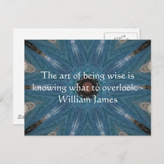 Carte Postale William James Citation Avec Un Design Tribal Prima (Devant / Derrière)