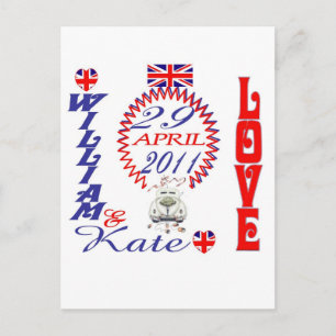 Carte Postale William & Kate Royal Mariage Objets de collection 