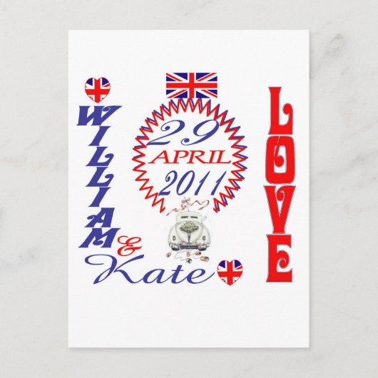 Carte Postale William & Kate Royal Mariage Objets de collection  (Devant)