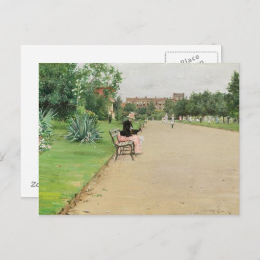Carte Postale William Merritt Chase - Un parc municipal (Devant / Derrière)