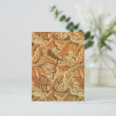 Carte Postale William Morris Acanthus Brown Feuilles d'automne (Debout devant)