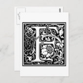 Carte Postale William Morris Alphabet "F" (Devant / Derrière)