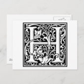 Carte Postale William Morris Alphabet "H" (Devant / Derrière)