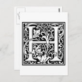 Carte Postale William Morris Alphabet "H" (Devant / Derrière)