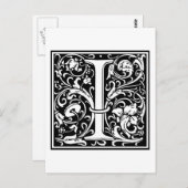 Carte Postale William Morris Alphabet "I" (Devant / Derrière)