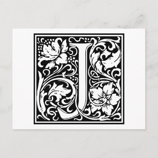 Carte Postale William Morris Alphabet "J" (Devant)